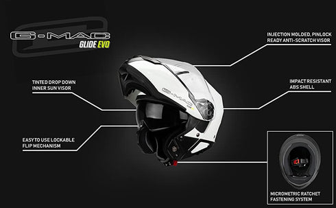 G-Mac Glide Evo Flip Front Motorcycle Helmet